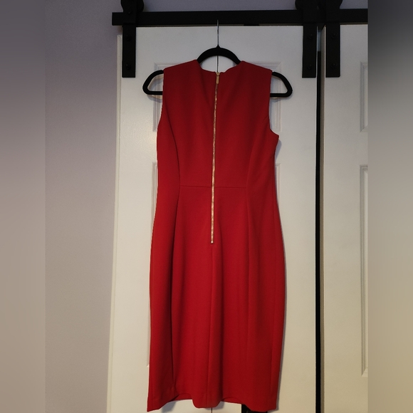 Calvin Klein Vibrant Red Midi Dress - Picture 2 of 3